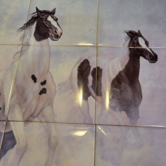 Running Horses Diana Beach Art Tiles 24" x 18" Ceramic Wall Decor - Picture 6 of 11